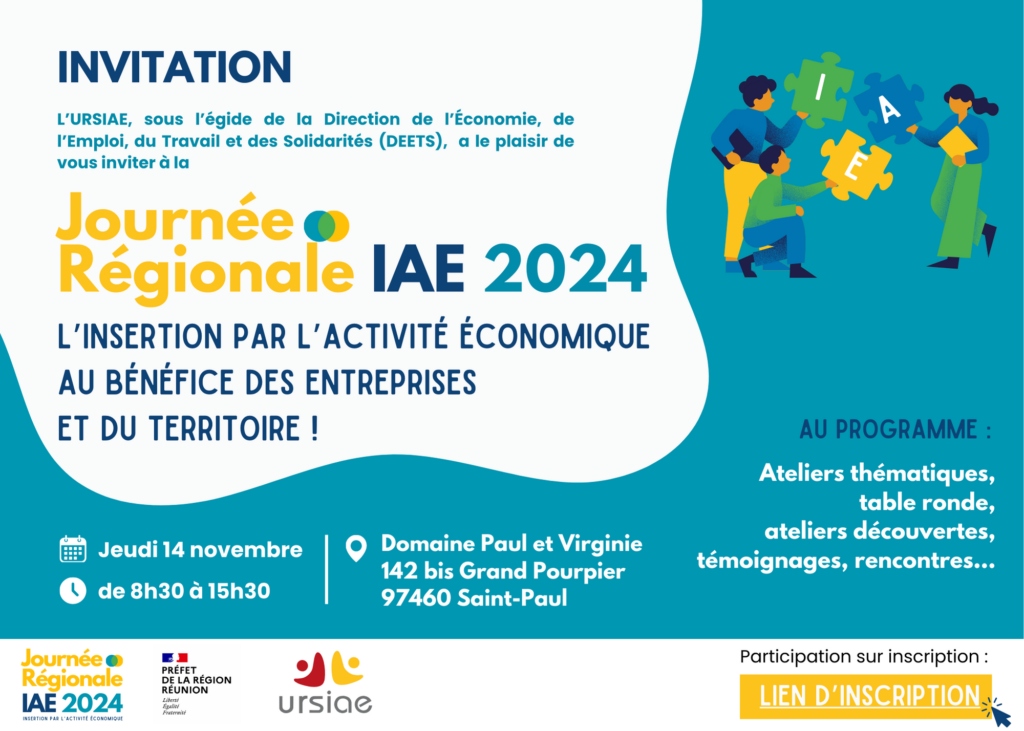 invitation journée Régionale de l'Insertion par l'Activité Économique Le 14 Novembre 2024